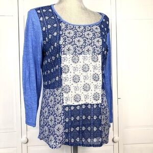 SAKS FIFTH AVENUE BOHO BANDANNA PRINT TOP l 0758